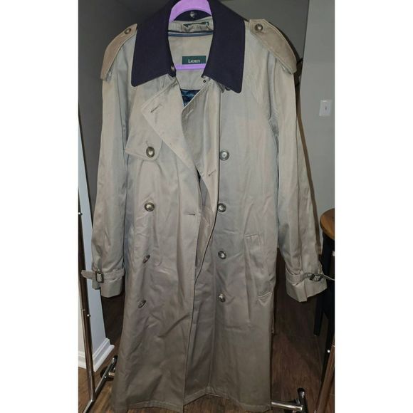Mens Vintage Ralph Lauren Trench Coat 40L